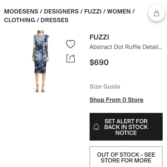 Fuzzi By Jean Paul Gaultier Abstract Dot Ruffle Detail Dress NWT $695 Si… - Picture 8 of 16